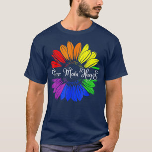 Free Mum Hugs T Rainbow Heart LGBT Pride Month  T-Shirt