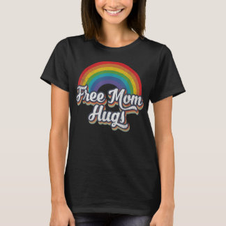 Free Mum Hugs Tshirt Rainbow Heart LGBT Pride Mont