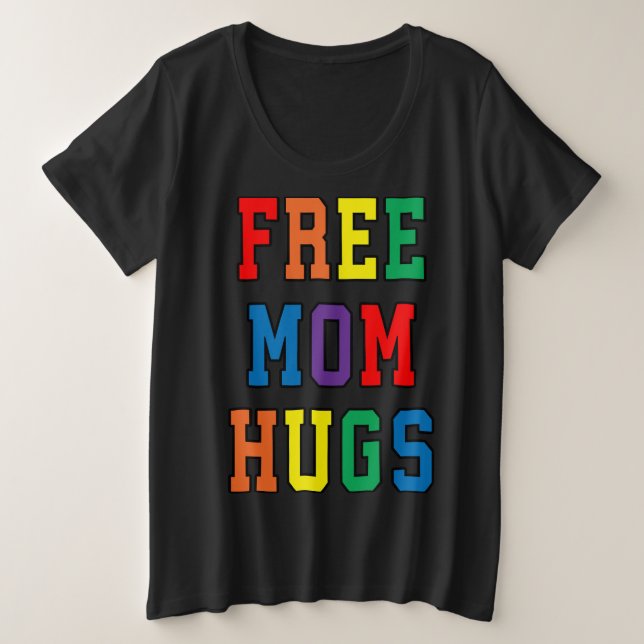 Free Mum Hugs V-Neck Plus Size T-Shirt (Design Front)