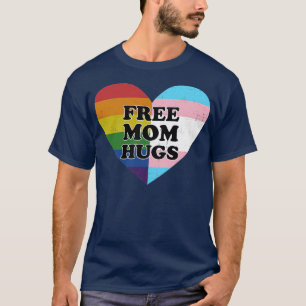 Free mum hugs with rainbow and transgender flag he T-Shirt