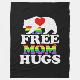 Free Mum Hugs Women LGBT Pride Mama Bear Fleece Blanket