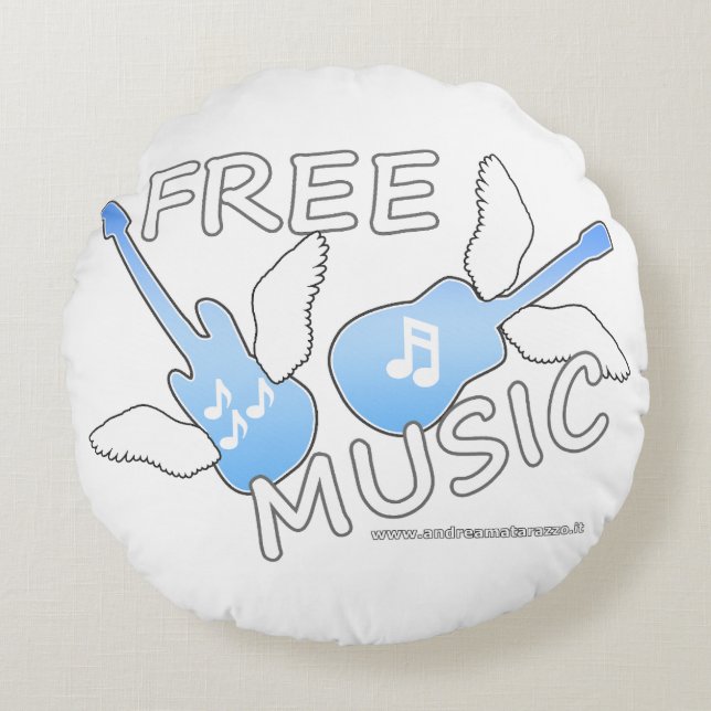 Free Music    Round Cushion (Front)