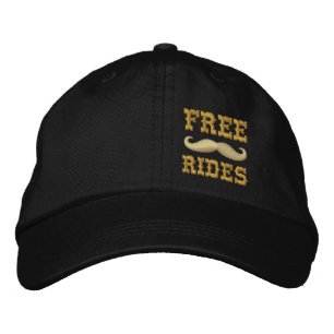 FREE MUSTACHE RIDES EMBROIDERED HAT