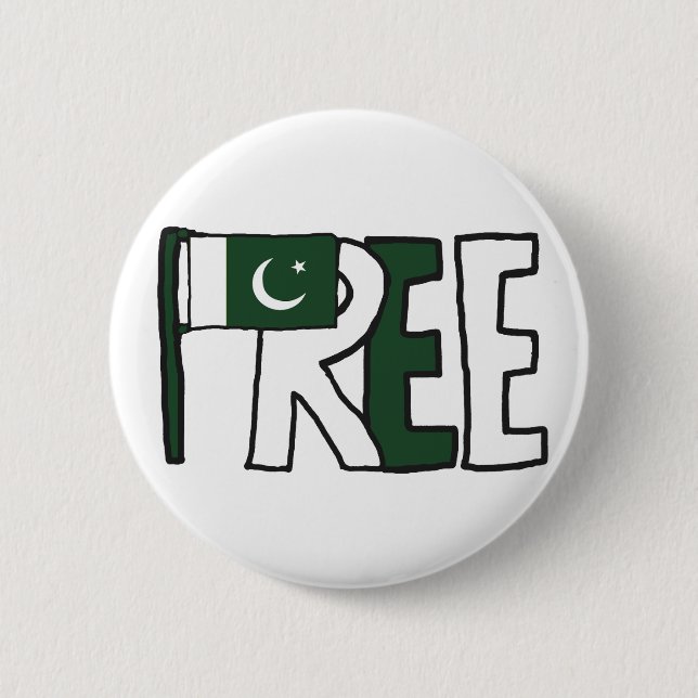 Free Pakistan Flag 6 Cm Round Badge (Front)