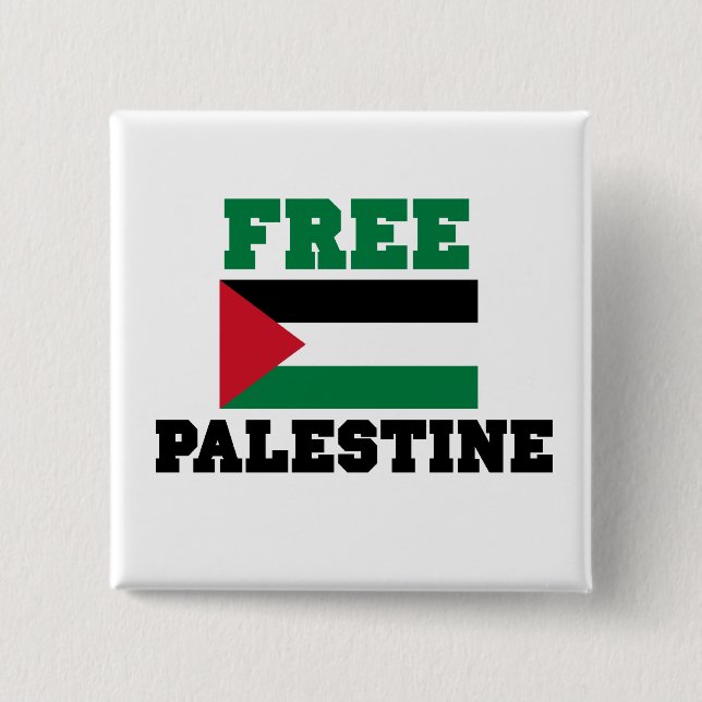 Free Palestine 15 Cm Square Badge (Front)