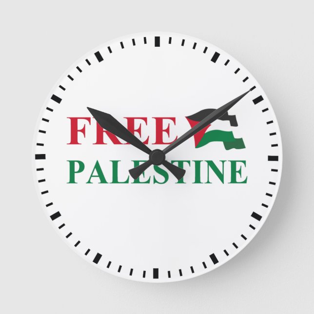 free palestine #2  round clock (Front)