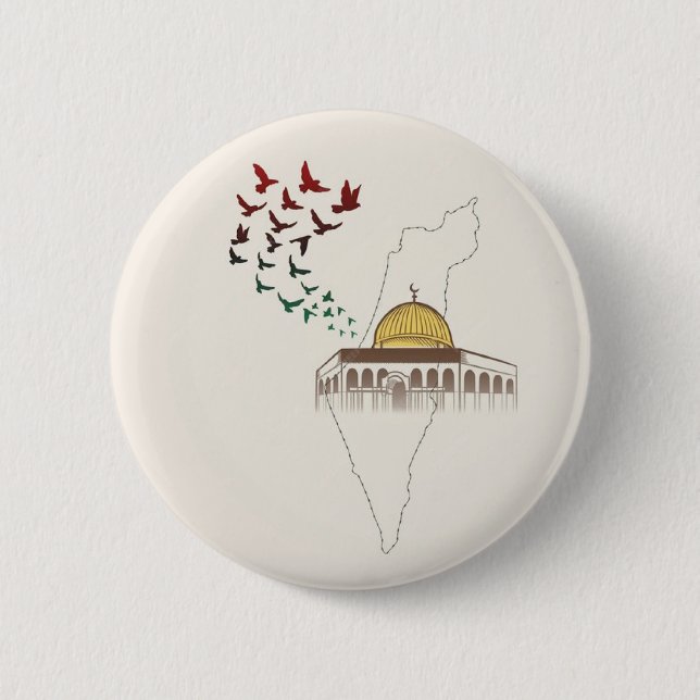 FREE PALESTINE 6 CM ROUND BADGE (Front)