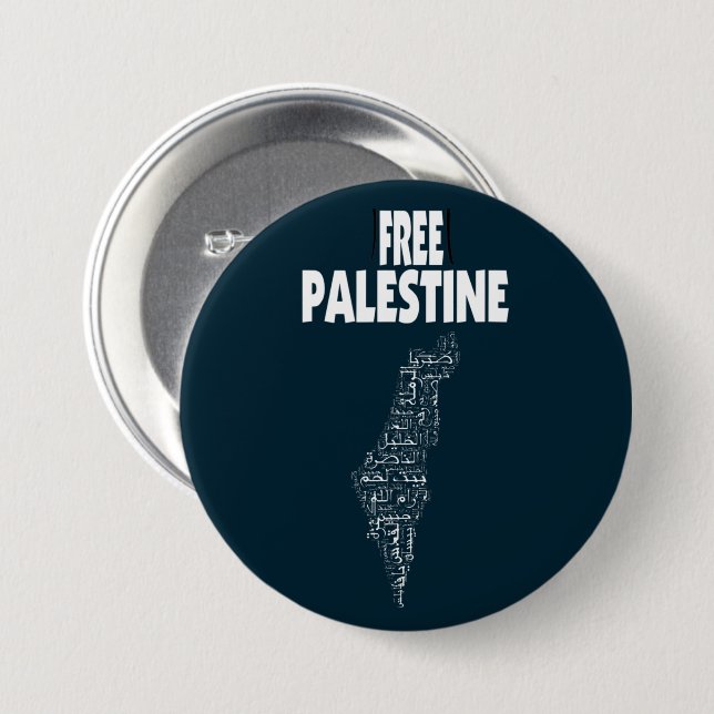 Free Palestine Arabic Palestinian Gaza 7.5 Cm Round Badge (Front & Back)