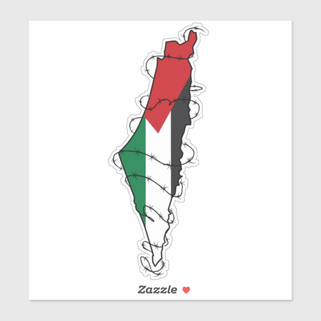 Free Palestine Barbed Wire Map Palestinian Freedom (Sheet)