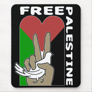 Free Palestine black background Mouse Pad