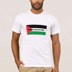 Free Palestine black custom text Palestine flag T-Shirt