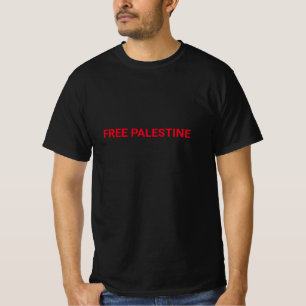 Free Palestine black red custom text minimalist T-Shirt