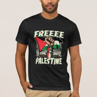 Free Palestine Black T-shirt Design 2024