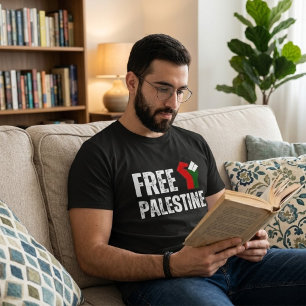FREE PALESTINE black t-shirt for man