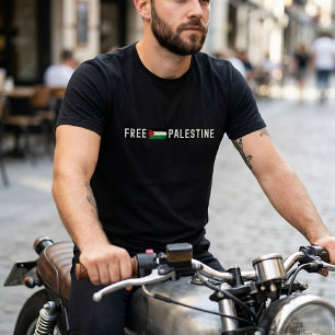 FREE PALESTINE black t-shirt for man