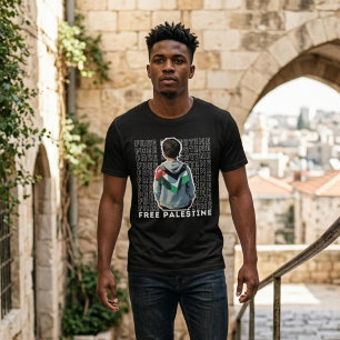 FREE PALESTINE black t-shirt for man Tri-Blend Shirt