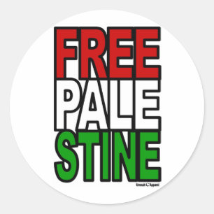 Free Palestine Block Classic Round Sticker