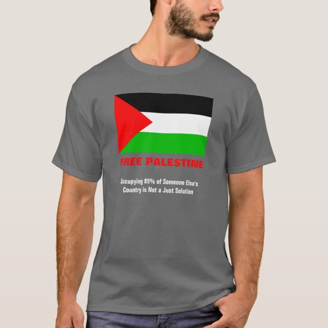 Free Palestine Charcoal Grey T-Shirt (Front)