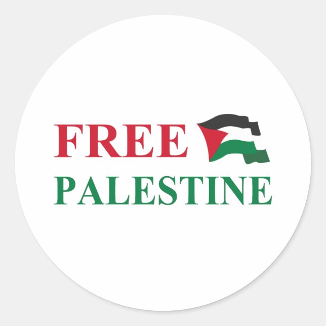free palestine classic round sticker (Front)