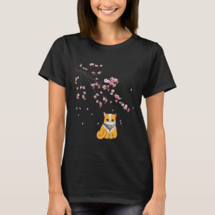 Free Palestine Cute Cat Cherry Blossom Sakura Flow T-Shirt