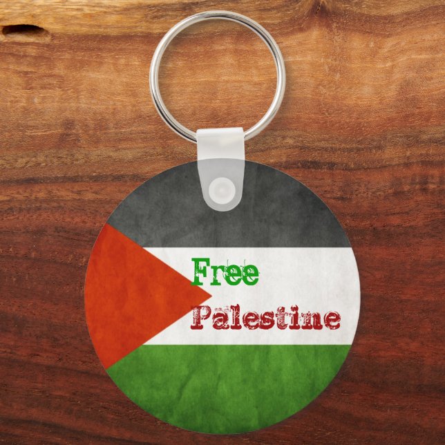 Free Palestine Double-Sided Jerusalem Keychain (Front)