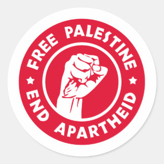 Free Palestine End Apartheid Classic Round Sticker