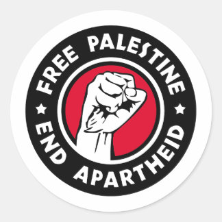 Free Palestine End Apartheid Classic Round Sticker