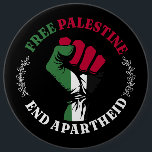 Free Palestine End Apartheid III 6 Cm Round Badge<br><div class="desc">Free Palestine End Apartheid</div>