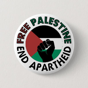 Free Palestine End Apartheid Palestine Flag 6 Cm Round Badge