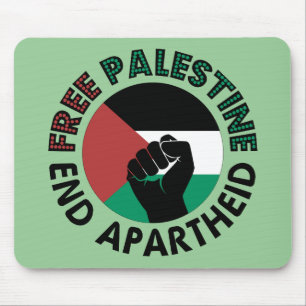 Free Palestine End Apartheid Palestine Flag Mouse Pad