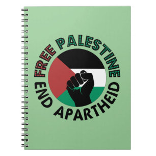 Free Palestine End Apartheid Palestine Flag Spiral Notebook