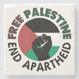 Free Palestine End Apartheid Palestine Flag Stone Coaster