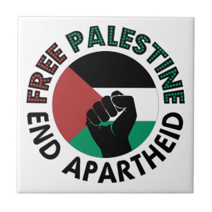 Free Palestine End Apartheid Palestine Flag Tile