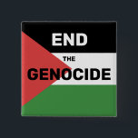 FREE PALESTINE END THE GENOCIDE FLAG RED GREEN  15 CM SQUARE BADGE<br><div class="desc">FREE PALESTINE FLAG RED BLACK GREEN WHITE button END THE GENOCIDE</div>