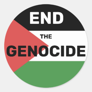 FREE PALESTINE END THE GENOCIDE FLAG RED GREEN  CLASSIC ROUND STICKER