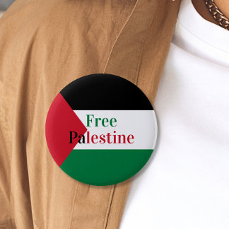 Free Palestine Flag 6 Cm Round Badge