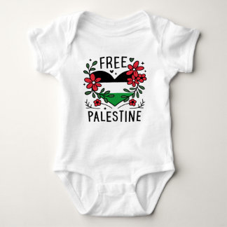 Free palestine flag baby bodysuit