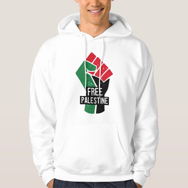 Free Palestine flag fist Hoodie (Front)