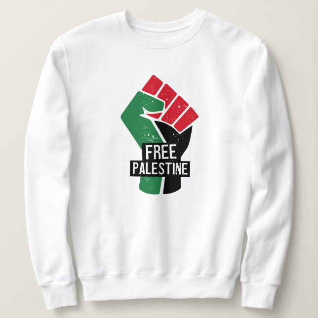 Free Palestine flag fist Sweatshirt (Design Front)