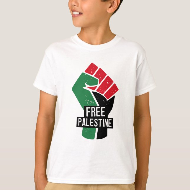 Free Palestine flag fist T-Shirt (Front)