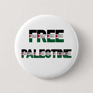 Free Palestine Flag Letters Unity Pride Freedom 6 Cm Round Badge