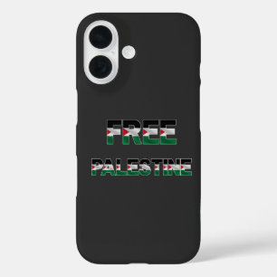 Free Palestine Flag Letters Unity Pride Freedom iPhone 16 Case