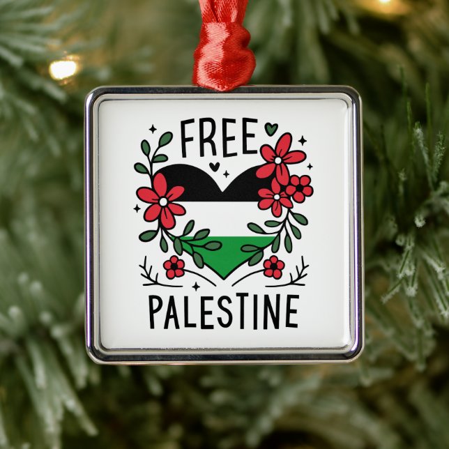 Free palestine flag metal tree decoration (Tree)