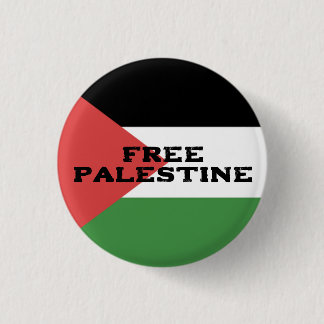 FREE PALESTINE FLAG RED BLACK GREEN WHITE 3 CM ROUND BADGE