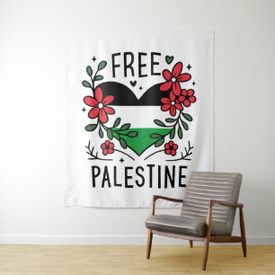 Free palestine flag tapestry