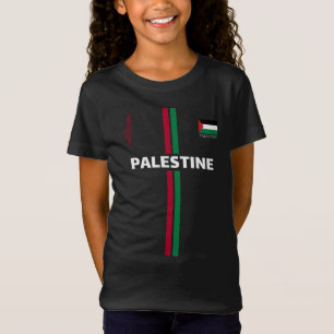 Free Palestine football  soccer - flag map team T-Shirt