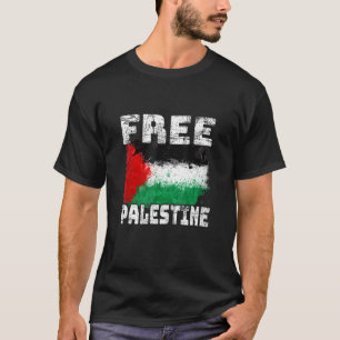 Free Palestine Free Gaza Palestine Flag Arabic T-Shirt