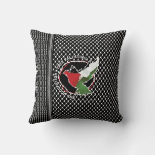 Free Palestine Freedom Flag Kufiya Hatta Pattern Cushion