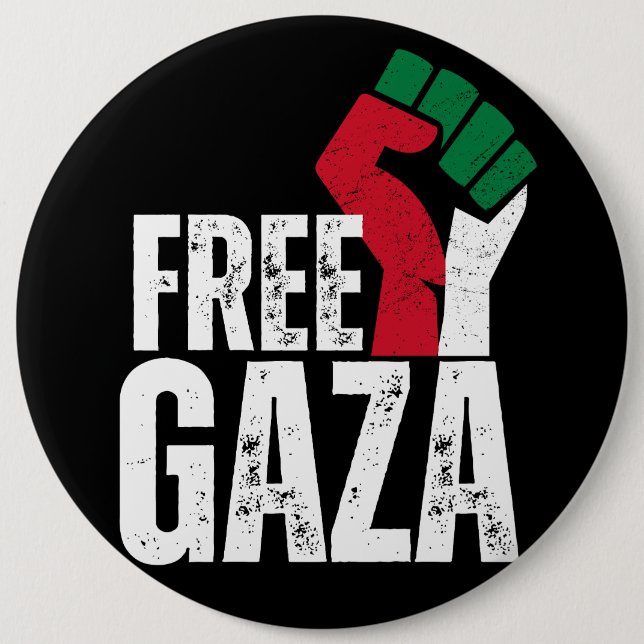 Free Palestine Gaza Flag - Freedom for Palestinian 6 Cm Round Badge (Front)