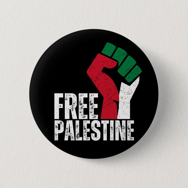 Free Palestine Gaza Flag - Freedom for Palestinian 6 Cm Round Badge (Front)